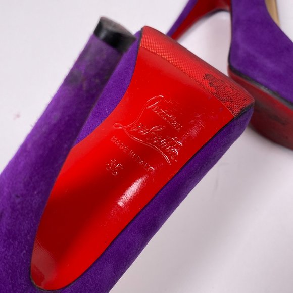 CHRISTIAN LOUBOUTIN Purple 'Declic' Pumps - Picture 7 of 9